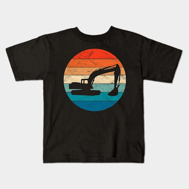 Vintage Excavator Kids T-Shirt by ChadPill